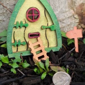 Charming Miniature Green Mouse Door for Secret Garden