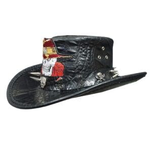 Cowboy Skull Black Crocodile Leather Hat