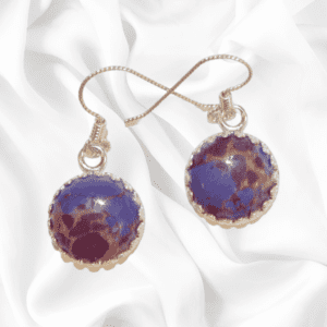 Dangle Earrings with Purple Jasper