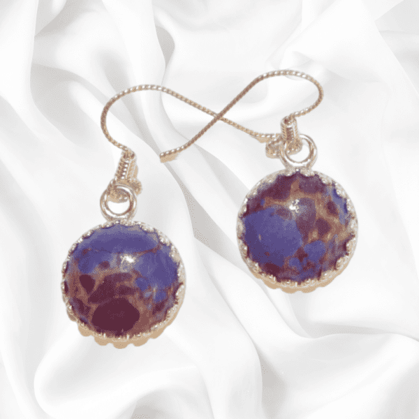 Dangle Earrings With Purple Jasper