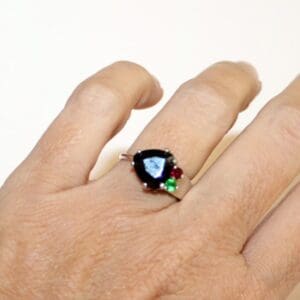 Trillion Cut Black Spinel Ring