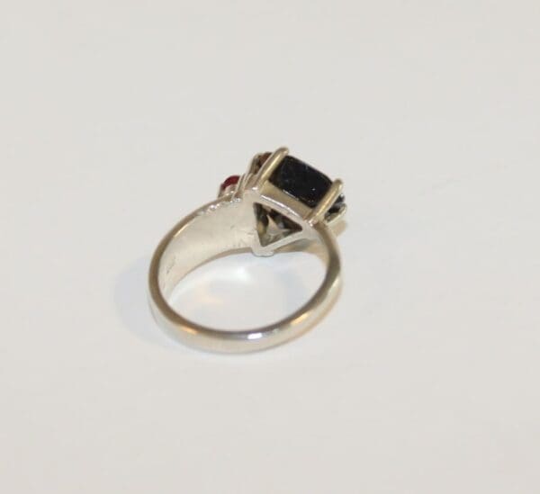 Trillion Cut Black Spinel Ring