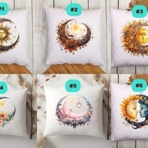 Boho Moon Accent Pillow Covers