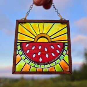 Lovely Square Watermelon Dollhouse Miniature Suncatcher