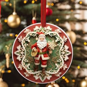 Ceramic Santa Ornaments