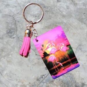 Beautiful Bright Pink Flamingo Keychain