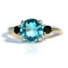 Paraiba Quartz And Black Spinel Ring