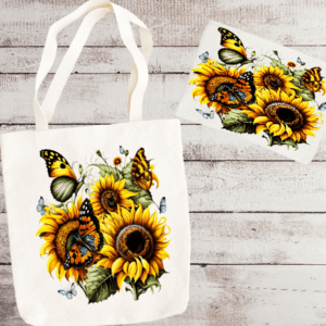 Printed Sunflower Canvas Tote