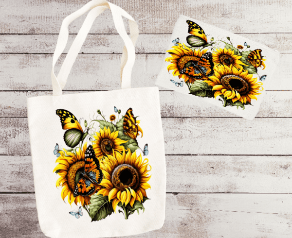 Printed Sunflower Canvas Tote