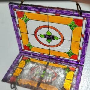 Sensational Square Purple Dollhouse Stained Glass Window