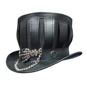 Steampunk Gothic Mad Hatter Leather Top Hat