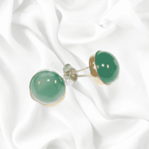 Green Agate Stud Earrings