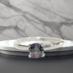 Dainty Mystic Topaz Ring