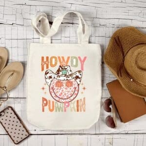 Howdy Pumpkin Custom Tote For Fall