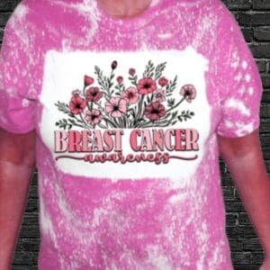 Floral Breast Cancer Awareness T-Shirt