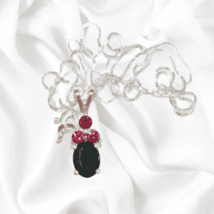 Black Onyx With Red Ruby Accents