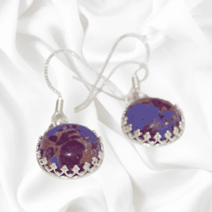 Dangle Earrings With Purple Jasper