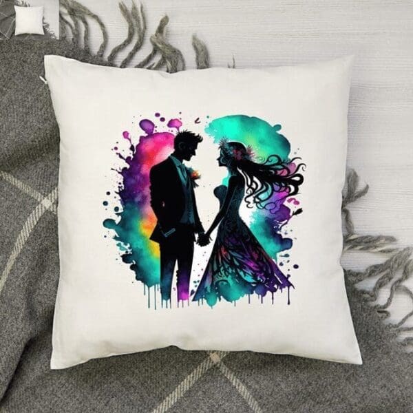 Bride and Groom Accent Pillow Cover