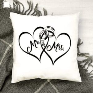 Mr and Mrs Accent Pillow Cover