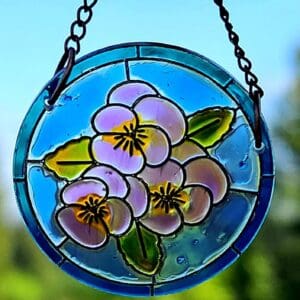 Vibrant Round Dollhouse Miniature Stained Glass Window