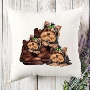 Yorkies Bliss Accent Pillow