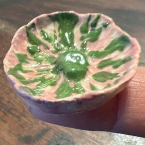 Miniature Ceramic Glazed Floral Dish