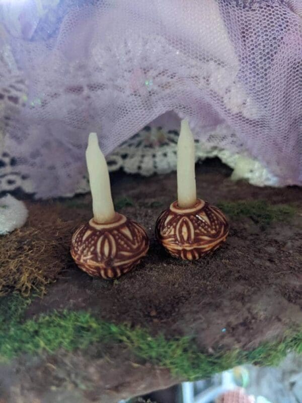 Adorable Dollhouse Miniature Candlesticks