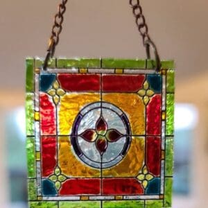 Sensational Square Multi Color Dollhouse Stained Glass Window