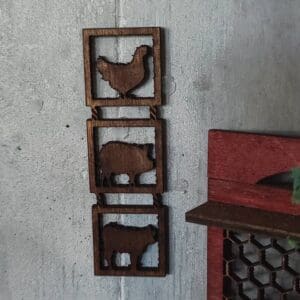 Adorable Dollhouse Miniature Farmhouse Animals Wall Plaque