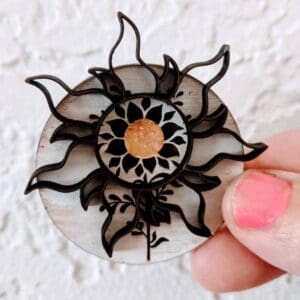 Dollhouse Miniature Wooden Sunflower Wall Art