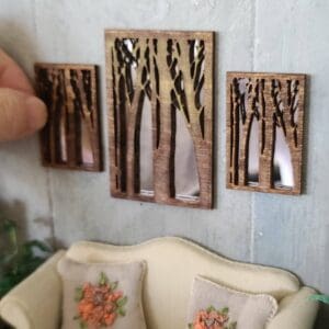 Miniature Wooden Tree Mirrors