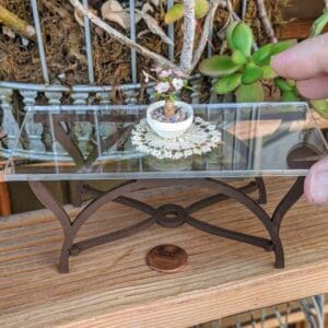 Dollhouse Wood Coffee Table with Acrylic Top