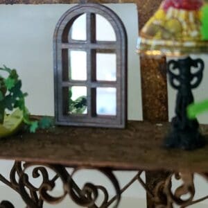 Unique Dollhouse Wooden Pane Window Mirror