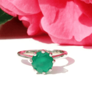 Emerald Green Onyx Gemstone Ring