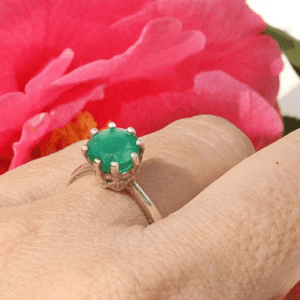 Emerald Green Onyx Gemstone Ring