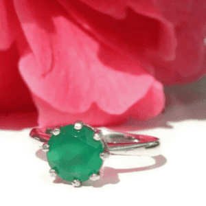 Emerald Green Onyx Gemstone Ring