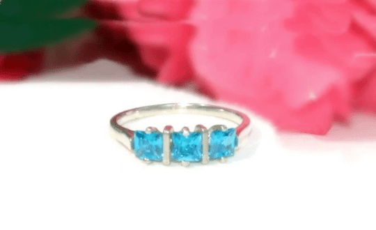 Sterling Silver Swiss Blue Cubic Zirconia Ring - December Birthstone ...