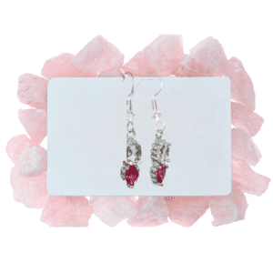 White And Pink Sapphire Gemstone Earrings