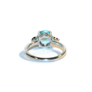 Paraiba Quartz And Black Spinel Ring