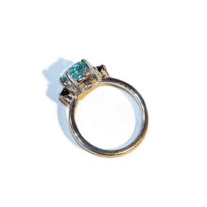 Paraiba Quartz And Black Spinel Ring