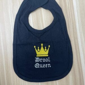 Cute Drool Queen Embroidered Cotton Baby Bib