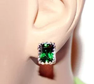 Emerald Green Cubic Zirconia Earrings