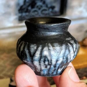 Miniature Ceramic Pottery Ooak Vase Naked Raku Pop Off (Wide Mouth)
