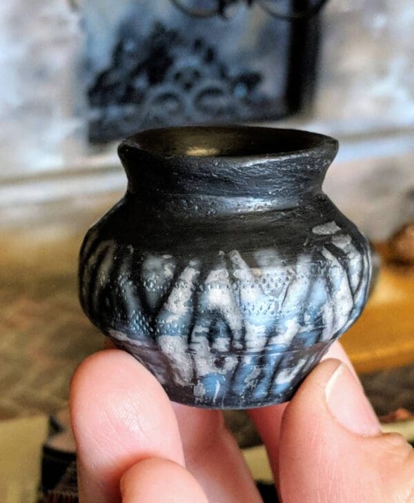 Miniature Ceramic Pottery Ooak Vase Naked Raku Pop Off (Wide Mouth)