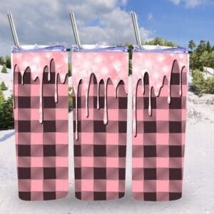 Pink Plaid 20oz Tumbler