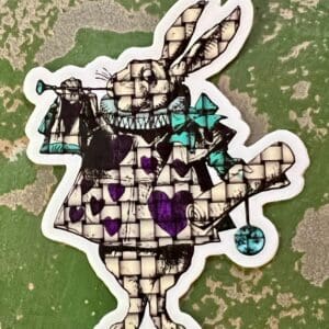 Lovely Vintage Alice in Wonderland White Rabbit Stickers