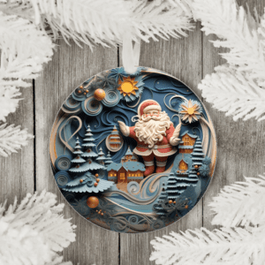 Ceramic Santa Ornaments