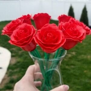 Radiant Red Resin Rose