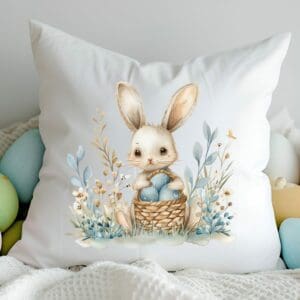 Easter Bunny Accent Pillow Cover
