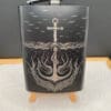 Gorgeous Laser Engraved Anchor Image On A Stainless Steel Flask